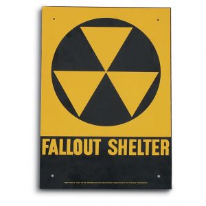 U.S. Military Surplus Fallout Shelter Steel Sign, New